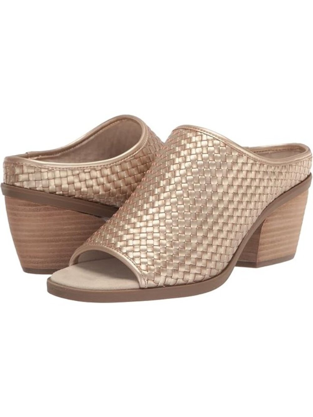Bella Vita Alivia Women's Sandals 8M Champagne Mule 2" Block Heel NEW